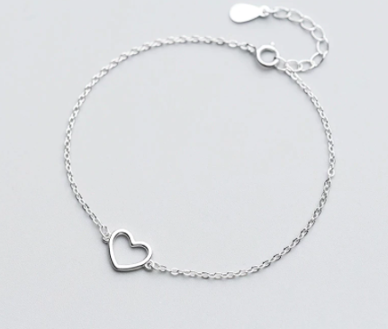 silver heart bracelet