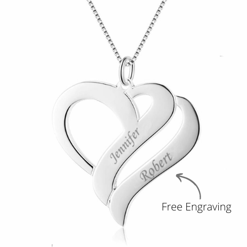 silver heart necklace personalised