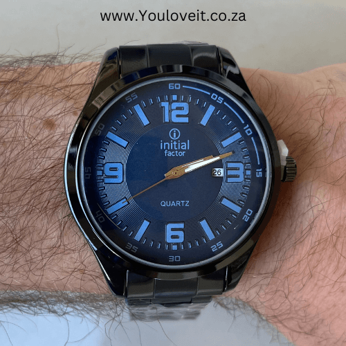 The Cobalt Black 3D Date Luxury Surgical Steel Watch