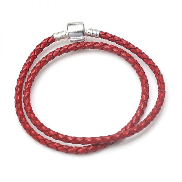 The Red Leather Snake Charm Bracelet