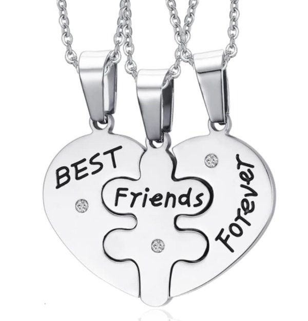 The Stainless Steel Best Friends Forever Necklace Set