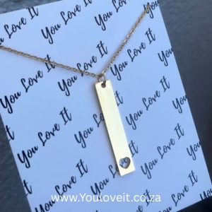 The Gold Stainless Chain Heart Bar Necklace