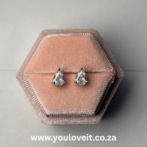 The Sterling Silver Pear Cut Stud Earrings
