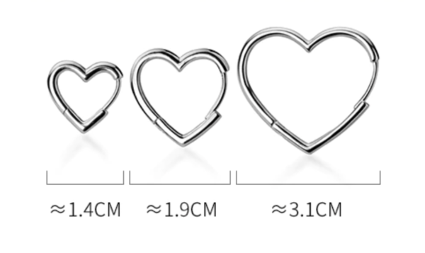 The Sterling Silver Heart Hoop Earrings - Image 2