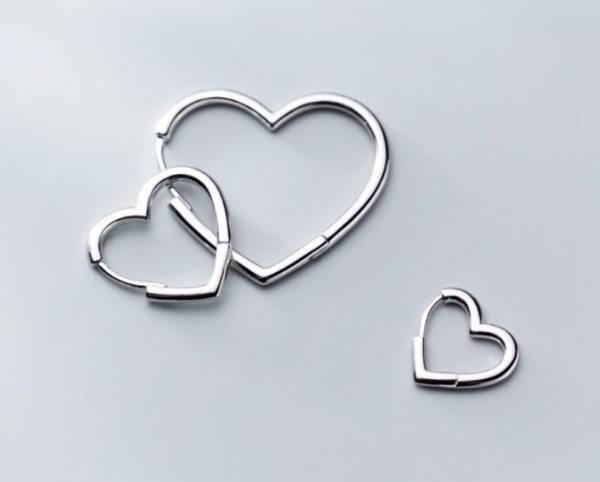 The Sterling Silver Heart Hoop Earrings