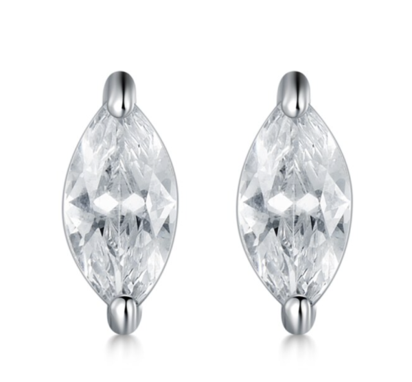 The Sterling Silver Marquise Cut Stud Earrings