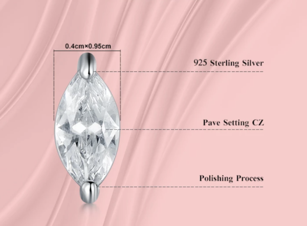 The Sterling Silver Marquise Cut Stud Earrings - Image 2