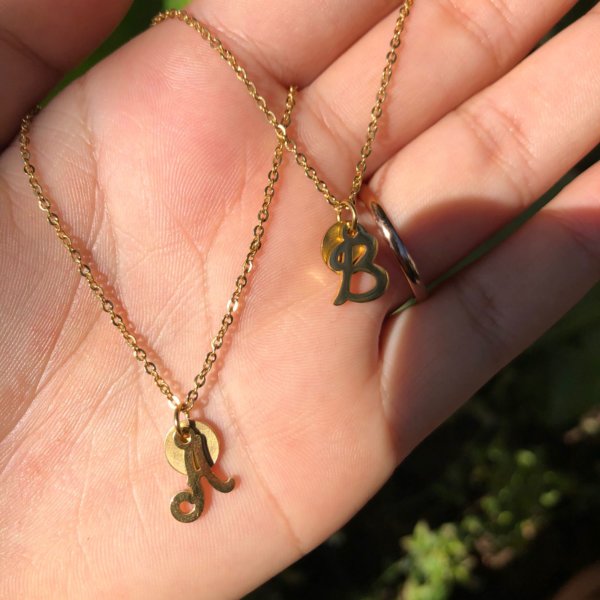 The Stainless Steel Gold Plated Initial Necklace