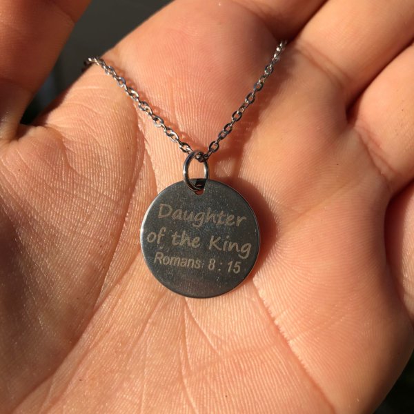 The Surgical Steel Proverbs 3:5 Christian Necklace