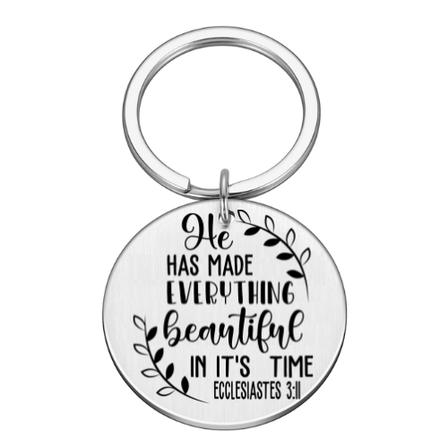 "Ecclesiastes 3:11" Religious Inspirational Keychain / Keyring