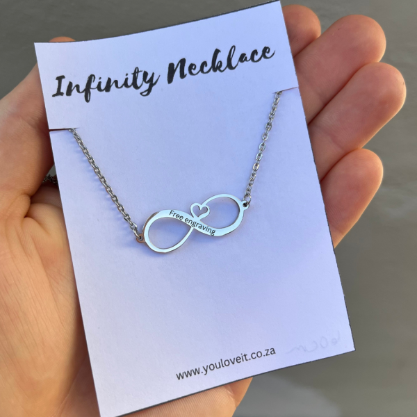 Personalised Engraved Infinity Necklace