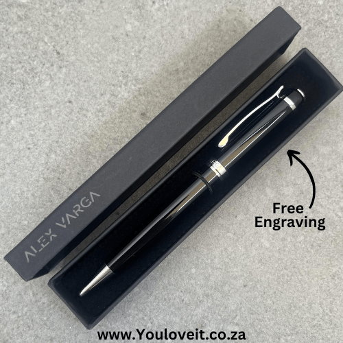 (Free Engraving) Alex Varga Ball Pen - Black