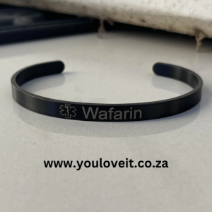 The Black Surgical Steel Medical Alert Bangle