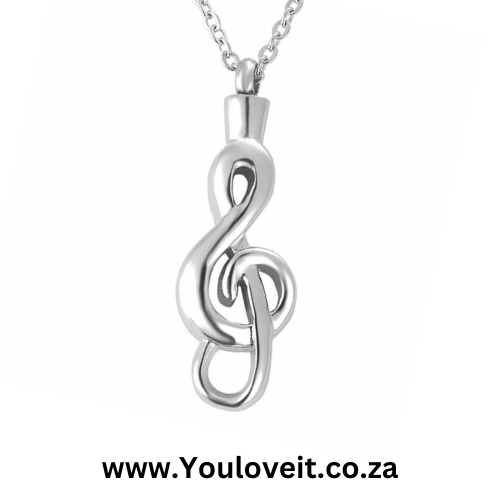 The Stainless Steel Musical Note Keepsake Urn Necklace