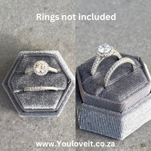 Hexagon Velvet Ring Box | Single Slot | Double Slot | Wedding Ring Box | Modern Ring Box | Engagement Ring Box | Custom good Ring Box