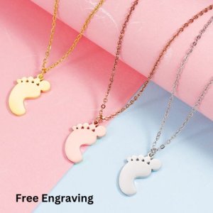 Baby Feet Necklace (Free Engraving)