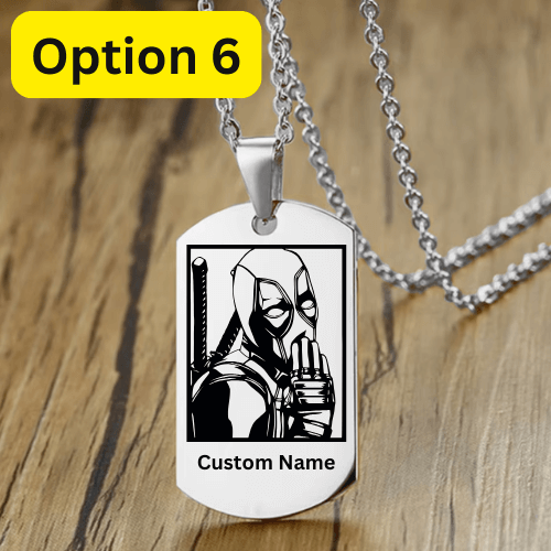 Marvel Deadpool Tag Necklace (Free Name Engraved) - Image 7