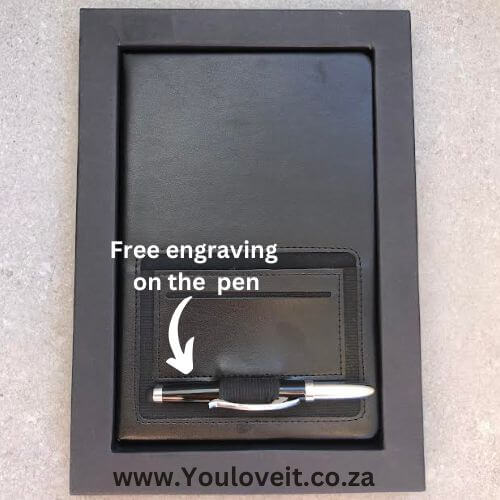 (Free Engraving) Notebook + Engraved Pen + Gift Box Set Style7