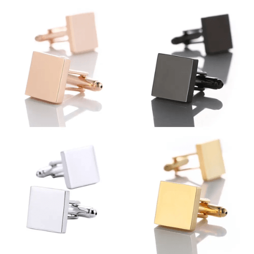 Engraved Surgical Steel 15mm Square Cufflinks (Pair)
