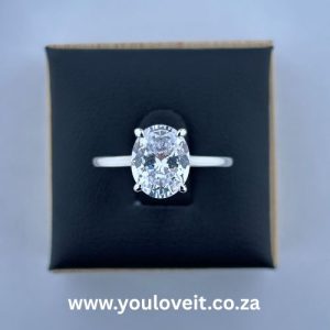 The Sterling Silver 2.50 ct. Oval Cut Solitaire Engagement Ring
