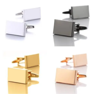 Engraved Surgical Steel Rectangle Cufflinks (Pair)
