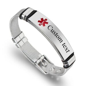 Medical Alert Adjustable Bracelet (Free Engraving)