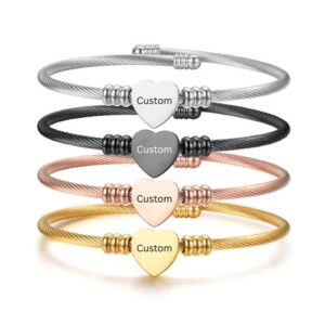 The Heart-Shaped Bangle (Custom Engraving)