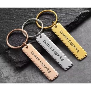 Hammered Bar Keychain (Custom Engraving)