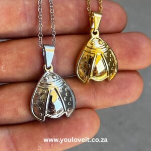 The Stainless Steel Custom Engraved Ladybug Urn Necklace (Free Engraving)