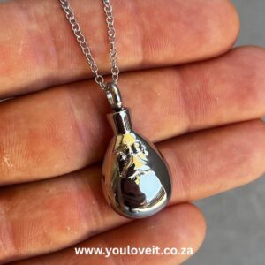The Stainless Steel Custom Engraved Teardrop Paw Urn Necklace (Free Engraving)