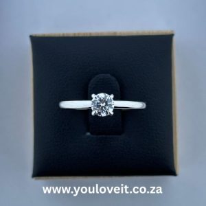 The Sterling Silver 0.50 ct Round Cut Solitaire Engagement Ring