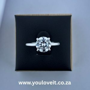 The Sterling Silver 2.50 ct Round Cut Solitaire Engagement Ring