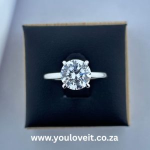The Sterling Silver 3.00 ct Round Cut Solitaire Engagement Ring