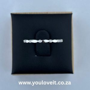 The Sterling Silver Alternating Round & Marquise Wedding Band