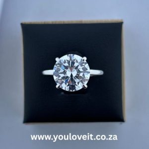 The Sterling Silver 5.00 ct Round Cut Solitaire Engagement Ring