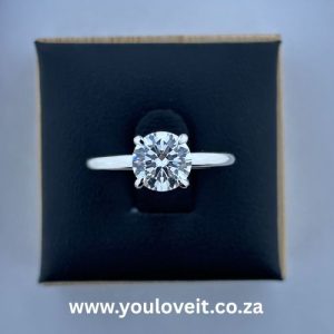 The Sterling Silver 1.50 ct Round Cut Solitaire Engagement Ring