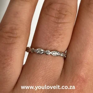 The Sterling Silver Elegant Full Olivia Eternity Wedding Band